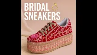 Pink Embroidered Bridal Sneakers | Custom Wedding Shoes for Brides | Handmade Indian Bridal Footwear