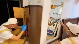The cleaning crew cleans the house   relieved video     get addicted