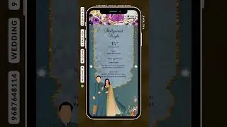 Digital Wedding Invitations video & PDF, Design no. 592