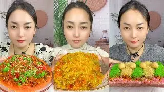 Rainbow Fish Roe ASMR Eating Sounds | Colorful Texture Mukbang #302