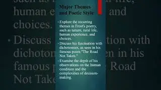 Robert Frost history and major work #theme #analysis #notes #presentation