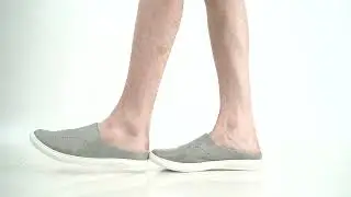 Men Grey Back Open Stylish Design Slip On Shoes