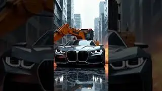 bulldozer splits a modern BMW #bulldozer #bmw #modern #brabusking63 #shorts #ai