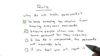 Why Hash Passwords? Solution - Web Development