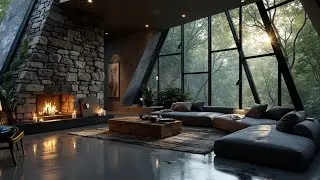 Relaxing Jazz Morning Music ~ Cozy Cabin Fireplace Jazz Vibe for Your Day