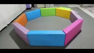 Colorful Soft Play Octagon Fence with Foam Step Climber | Indoor Play Area for Toddlers