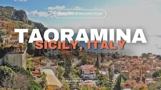 Driving to Taormina, Sicily - Exploring & A Walk Around the City Sites - Nov 2/23 #taormina #sicily