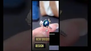 New unique jewelry /  Ring Design / Natural Black Opal Gemstone Fashion Ring for Women #shorts