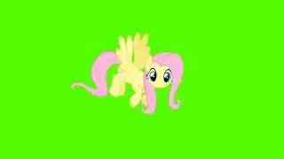 Fluttershy Hovers While Looking at Camera - Green Screen Ponies