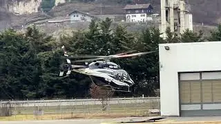 Bell 429 HB-ZAP Heli Alps takeoff Sion airport Valais Switzerland 31.01.2025