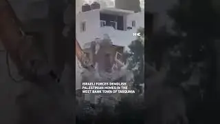 Israeli forces demolish Palestinian homes in the West Bank town of Tarqumia
