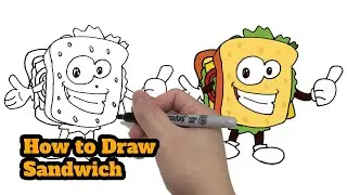 How to draw Cute Sandwich | Cartoon Character