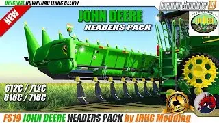 FS19 | John Deere 612C/712C, 616C/716C headers pack - review