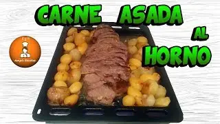 Carne asada al horno con patatas - Receta muy fácil y rica de Asado de Carne /@Ampis Recetas