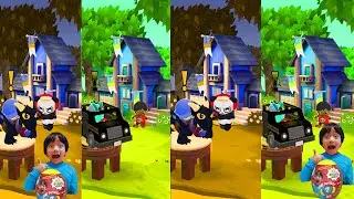 TAG WITH RYAN   DARK THEME  DRAGON VS DINO RESEARCH VS SCHOOL BUS VS SPY ROBO PANDA