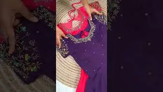 vichitra silk fabric with maggam work gown😍🤩