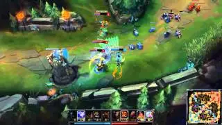 [LOL Epic] Ashe + Turret, 1vs3 outplay