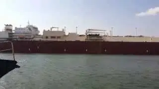 a scene in the navigation channel and the current drilling and dredging the new channel