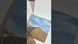 Small gouache painting #mountain painting #paintingstyles #miniart ||Painting for beginners