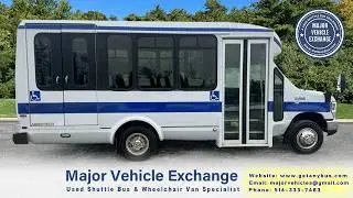 2014 Ford E350 Non-CDL Wheelchair Shuttle Bus For Sale - Up To 10 Passengers and 2 Wheelchairs!