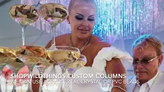 Изготовленные на заказ подвесные хрустальные колонны ShopWildThings для декора мероприятий и офор...