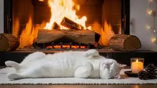 Emotional Cat Comfort Music 432Hz 😻 Fireplace Rest Aid For Sensitive Cats no ads