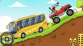 Hill Climb Racing Vs Bus Mountain Climb Drive - Car Bus Simulator Game - Android Gameplay