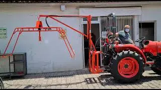 Implemento clavador de estacas para macrotunel para tractor de 1 canastilla- parte 1
