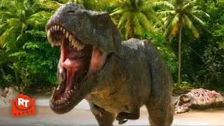 Meg 2: The Trench (2023) - The Meg Eats a T-Rex Awesome Scene