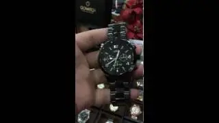 GUESS Men's U15061G1 Black Ion-Plated Chronograph Watch