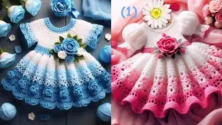 Butterfly Bloom Crochet Baby Girl OutfitLuxury Handmade Crochet Party Wear Frock dresses design idea