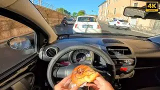 Rome Drive - Handling Breakfast on My Way | 4K POV ASMR