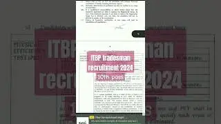 ITBP tradesman recruitment 2024#indian army #itbp