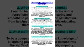 NURSING Interview Questions & Answers! #nurse #nursing #nurseinterview