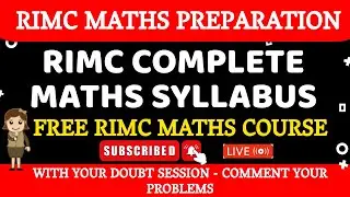 RIMC Maths Preparation | RIMC Entrance Exam Maths Preparation by Vipul
