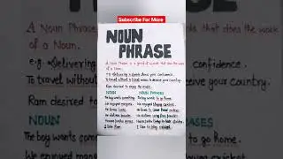 Noun Phrase with examples | What is noun phrase #shorts #english #ytshorts
