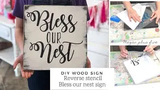 How to REVERSE STENCIL a wood sign | DIY SIGN PAINTING TUTORIAL FOR CRISP LINES