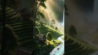 Harmony of Nature in the Green Terraced Valley. #shorts