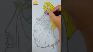 COLORING RAPUNZEL | How to Coloring Princess Disney | Rapunzel #Shorts
