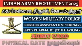 Indian army recruitment 2023/Nursing assistant / tamil
