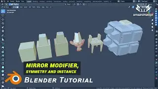 mirror modifier, symmetry and instance in blender / blender beginner tutorial / blender tutorial