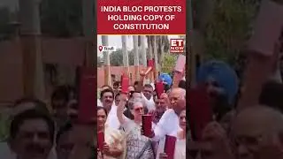 INDIA Bloc Stages Protest Holding Copy Of Constitution Out Side Parliament | #etnow #soniagandhi