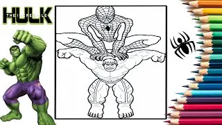 Spiderman on the Top of Hulk Coloring Pages/ Spiderman Coloring #hulk @colorgoart