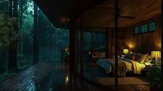 Rainstorm in the Cabin at Night 🌧️ Perfect Sounds for Sleeping & Meditation
