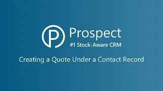 Creating a Quote under a Contact Record