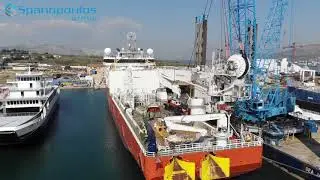 MacGREGOR Crane Repositioning on the deck of an OSV (Offshore Service Vessel)
