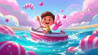 Row Row Through the Candy Sea | Fun Candy Rhyme for Kids | Nursery Rhymes & Songs for Children