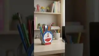 DIY Doraemon Pen Stand 😍 | Best Recycle Craft Idea ♻️ |#shorts #shivani'scraftcorner #papercraft