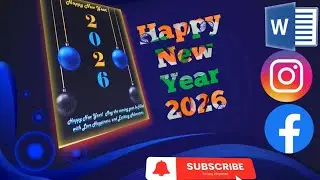 New Year 2026 Design in MS-Word ||Trending Card|| New Design 2026||
