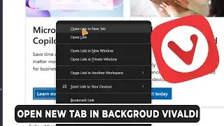 How to Enable New Tab In Background in Vivaldi